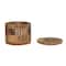 Hello Honey® 5.75" Round Carved Mango Wood Pleated Box with Lid & Metal Pull